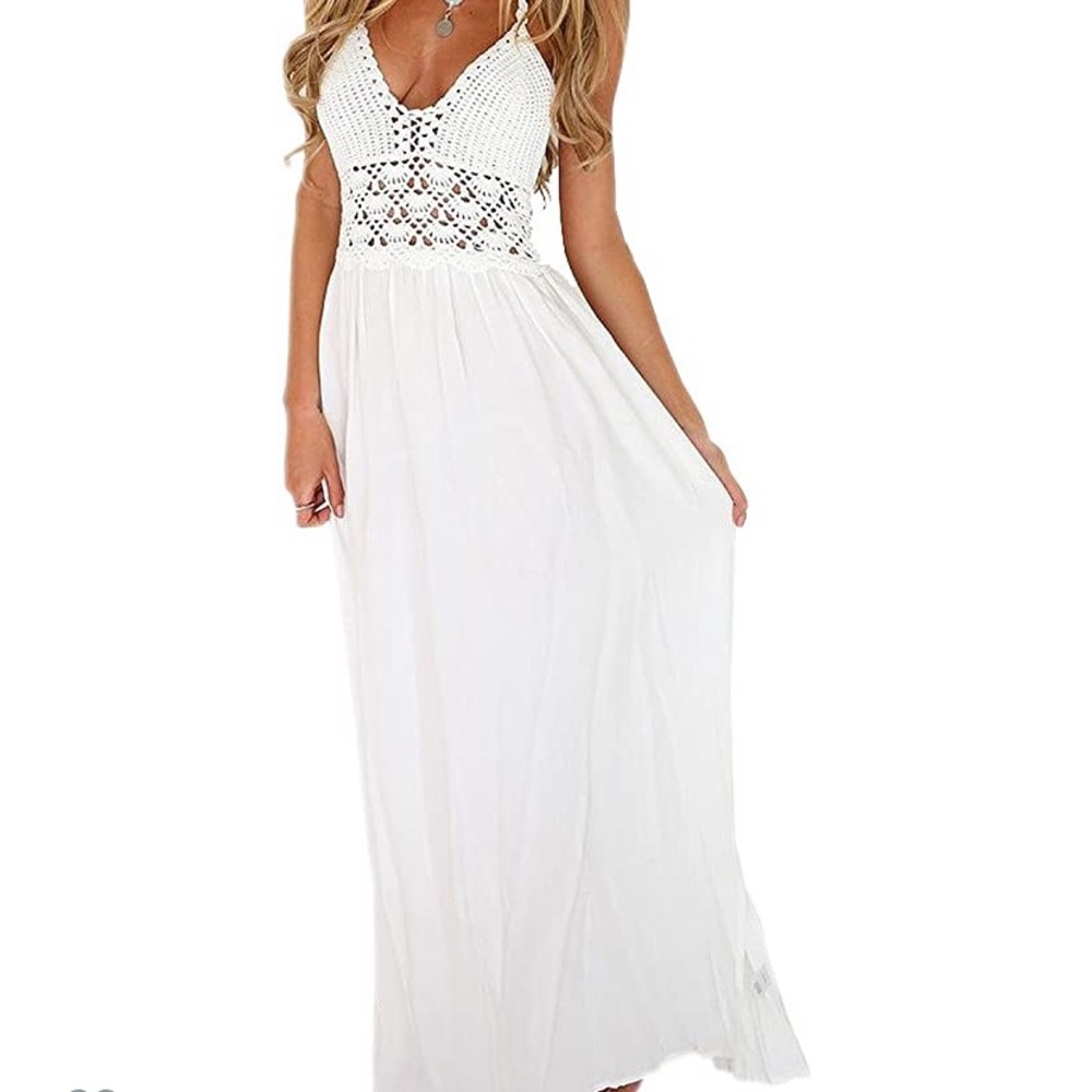 White maxi dress